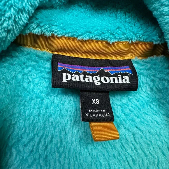 Patagonia Women's Re-Tool Half-Snap Pullover Howling Turquoise & Yellow X-Small - Picture 5 of 6